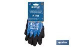 Guantes impregnados de nitrilo sandy de doble capa | Color: azul | Máximo agarre en seco, húmedo y aceitoso | EN 388-2131X | Disponible desde la talla 6 hasta la 11 - Cofan