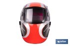 Casco de soldadura automático Red Surfing | Solar, oscurecimiento automático DIN 9-13 | 4 sensores y visor amplio DIN 9-13 | Adecuado para soldadura tipo ARC, MIG, MAG y TIG - Cofan