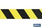 Cinta de balizamiento no adhesiva | Color amarillo/negro | Medidas: 50 y 80 mm | Longitud 100 y 200 metros | Galga 200 - Cofan