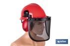 KIT FORESTAL 4 EN 1: CASCO ROJO CON PROTECCIÓN DE ROSTRO Y OÍDOS. PROTECCIÓN TRIPLE CERTIFICADA.