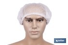 Gorro desechable | Color: blanco | Material: polipropileno | Plegado en acordeón | Disponible en packs de 100 unidades | Protección para limpieza, sanidad e industria - Cofan