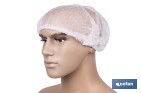 Gorro desechable | Color: blanco | Material: polipropileno | Plegado en acordeón | Disponible en packs de 100 unidades | Protección para limpieza, sanidad e industria - Cofan