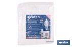 Buzo de protección desechable con capucha | Protección química tipo 5 y 6 | Color blanco | Disponible desde la talla M hasta la XXL - Cofan
