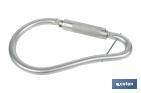 Gancho con bloqueo automático | Mosquetón de alta resistencia y seguridad | Material: acero | Resistencia: 23 kN | Apertura: 59 mm - Cofan