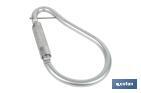 Gancho con bloqueo automático | Mosquetón de alta resistencia y seguridad | Material: acero | Resistencia: 23 kN | Apertura: 59 mm - Cofan