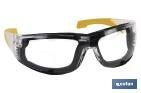SAFETY GLASSES WITH DETACHABLE FOAM-PADDED DESIGN
