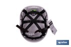 Casco de seguridad industrial con regulador y barbuquejo para trabajos verticales y obra | Disponible en 2 colores - Cofan