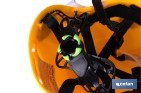 Casco de seguridad industrial con regulador y barbuquejo para trabajos verticales y obra | Disponible en 2 colores - Cofan