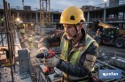 Casco de seguridad industrial con regulador y barbuquejo para trabajos verticales y obra | Disponible en 2 colores - Cofan