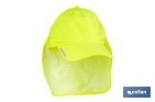 Gorra amarilla fluorescente con protección de nuca para obra, trekking y montaña - Cofan