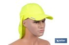Gorra amarilla fluorescente con protección de nuca para obra, trekking y montaña - Cofan