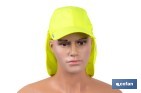 Gorra amarilla fluorescente con protección de nuca para obra, trekking y montaña - Cofan