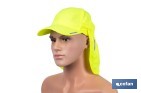 Gorra amarilla fluorescente con protección de nuca para obra, trekking y montaña - Cofan