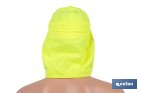 Gorra amarilla fluorescente con protección de nuca para obra, trekking y montaña - Cofan
