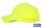 Gorra amarilla fluorescente con protección de nuca para obra, trekking y montaña - Cofan