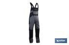 BIB AND BRACE OVERALL | SINJOU MODEL | GREY/BLACK | MATERIALS: 60% COTTON & 40% POLYESTER
