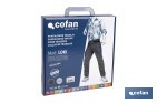 Pantalón de trabajo modelo Loki en gris | Elástico, ligero con múltiples bolsillos | Materiales: 65 % poliéster, 32 % algodón | Disponible en amplio rango de tallas - Cofan