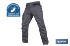 CALÇAS DE TRABALHO MODELO HEIMDALL CINZENTO ESCURO E PRETO | ELÁSTICO, REFORÇADO COM VÁRIOS BOLSOS | MATERIAIS: 65 % POLIÉSTER, 32 % ALGODÃO | DISPONÍVEL NUMA VASTA GAMA DE TAMANHOS