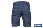 Bermudas de trabajo modelo Tyr en azul marino y negro | Elásticas, ligeras con múltiples bolsillos y protección lumbar| Materiales: 65 % poliéster y 32 % algodón | Disponibles en amplio rango de tallas - Cofan