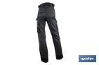Multi Pocket Work Trousers | Carlson Model | Materials: 60% cotton & 40% polyester | Grey/Black - Cofan