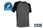 CAMISETA TRANSPIRABLE | COMPOSICIÓN 100% POLIÉSTER | COLOR GRIS-NEGRA | GRAMAJE 160 G/M2 | TALLAS DESDE LA S A LA XXXL