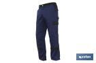 Work Trousers | Flexible | Jano Model | Slim Fit | Composition: 97.76% Cotton and 2.24% Elastane | Colour: Navy Blue/Black - Cofan