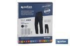 Work Trousers | Flexible | Jano Model | Slim Fit | Composition: 97.76% Cotton and 2.24% Elastane | Colour: Navy Blue/Black - Cofan