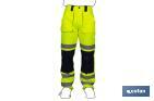 High visibility trousers | Available sizes from S to XXXL | Yellow and navy blue - Cofan