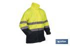 High-visibility waterproof jacket with zip fastener | Yellow and blue | Available from size S to XXXL - Cofan