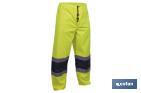 PANTALÓN DE LLUVIA DE ALTA VISIBILIDAD | BANDAS DE ALTA VISIBILIDAD | COLOR: AMARILLO Y AZUL | DISPONIBLE DESDE LA TALLA S HASTA LA XXXL