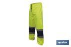 High-visibility waterproof trousers | High-visibility strips | Yellow and blue | Available from size S to XXXL - Cofan
