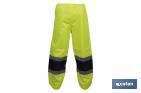 High-visibility waterproof trousers | High-visibility strips | Yellow and blue | Available from size S to XXXL - Cofan