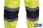 High-visibility waterproof trousers | High-visibility strips | Yellow and blue | Available from size S to XXXL - Cofan