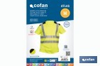 Camiseta de alta visibilidad modelo Atlas | Color: amarillo y negro | Bandas reflectantes | Clase 2 EN ISO 20471 | Disponible desde la talla S hasta la XXXL - Cofan