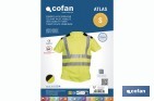 Camiseta de alta visibilidad modelo Atlas | Color: amarillo y negro | Bandas reflectantes | Clase 2 EN ISO 20471 | Disponible desde la talla S hasta la XXXL - Cofan