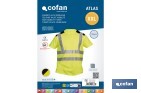 Camiseta de alta visibilidad modelo Atlas | Color: amarillo y negro | Bandas reflectantes | Clase 2 EN ISO 20471 | Disponible desde la talla S hasta la XXXL - Cofan