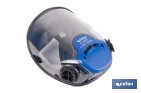 Máscara completa Clase 1 para doble filtro lateral y visor de alta protección | Filtros no incluidos | Conforme con la normativa EN 136 y EN 166 - Cofan