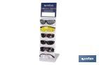 Display stand for anti-impact safety glasses | Includes a pack of 72 safety glasses of different models - Cofan