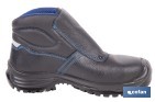 Leather Safety Boot | Black | Hook and Loop Fastener | Security S3 | Urian Model | Light Carbon Toe Cap - Cofan