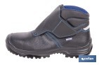 Leather Safety Boot | Black | Hook and Loop Fastener | Security S3 | Urian Model | Light Carbon Toe Cap - Cofan