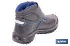 Leather Safety Boot | Black | Hook and Loop Fastener | Security S3 | Urian Model | Light Carbon Toe Cap - Cofan