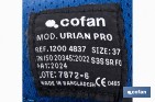 Bota de seguridad Urian Pro con cierre de velcro | Puntera de composite, resistencia al agua | Disponible desde la talla 36 hasta la 47 - Cofan