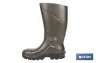 Botas de agua de PU y Elastopan, color verde | Resistentes al frío y a productos químicos | Suela antideslizante OB SR | Disponibles desde la talla 36 hasta la 49 - Cofan