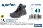 Bota de seguridad deportiva Namur S3L FO SR ESD | Puntera de composite y plantilla antiperforación | Suela antideslizante | Disponible desde la talla 37 hasta la 47 - Cofan