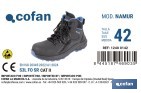 Bota de seguridad deportiva Namur S3L FO SR ESD | Puntera de composite y plantilla antiperforación | Suela antideslizante | Disponible desde la talla 37 hasta la 47 - Cofan