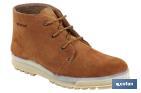 BOTA DE TREKKING | EM PELE | MODELO MORELLA | COM CORDÕES | COR CAMEL | SOLA ANTIDERRAPANTE