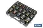Juego profesional de 17 vasos de impacto con cuadradillo de 3/4" - Cofan