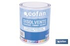 Disolvente clorocaucho | Diluyente para resinas acrílicas termoplásticas | Alta compatibilidad y brochabilidad | No afecta al brillo | Capacidad: 750 ml - Cofan