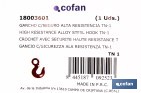Hook with clasp in high resistance alloy steel - Cofan