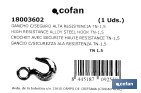 Hook with clasp in high resistance alloy steel - Cofan